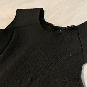 4/$20 Forever21 High Neck Quilted Black Dres